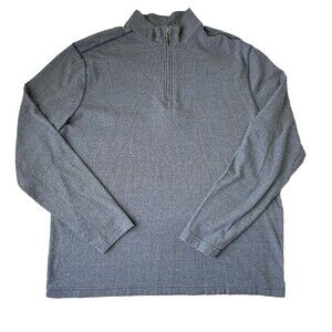 Ocean + Coast 1/4 Zip Long Sleeve Pullover Mens Heather Blue Soft Size XL